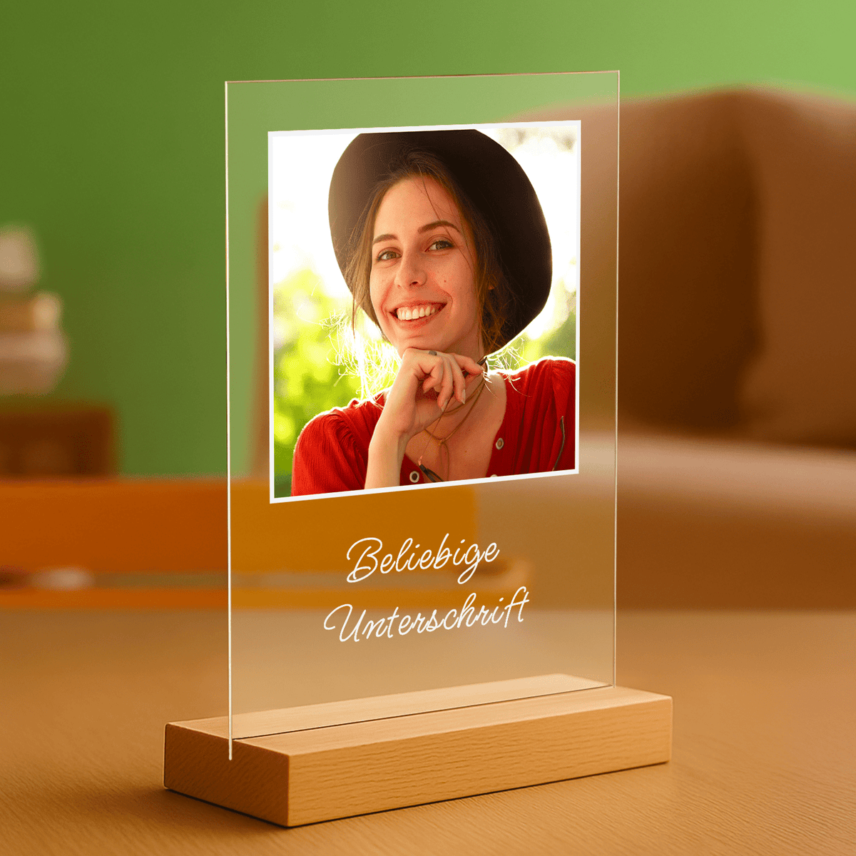 Ihr Foto mit einer beliebigen Beschriftung – personalisierter Druck auf Glas für sie - Emmygift.de
