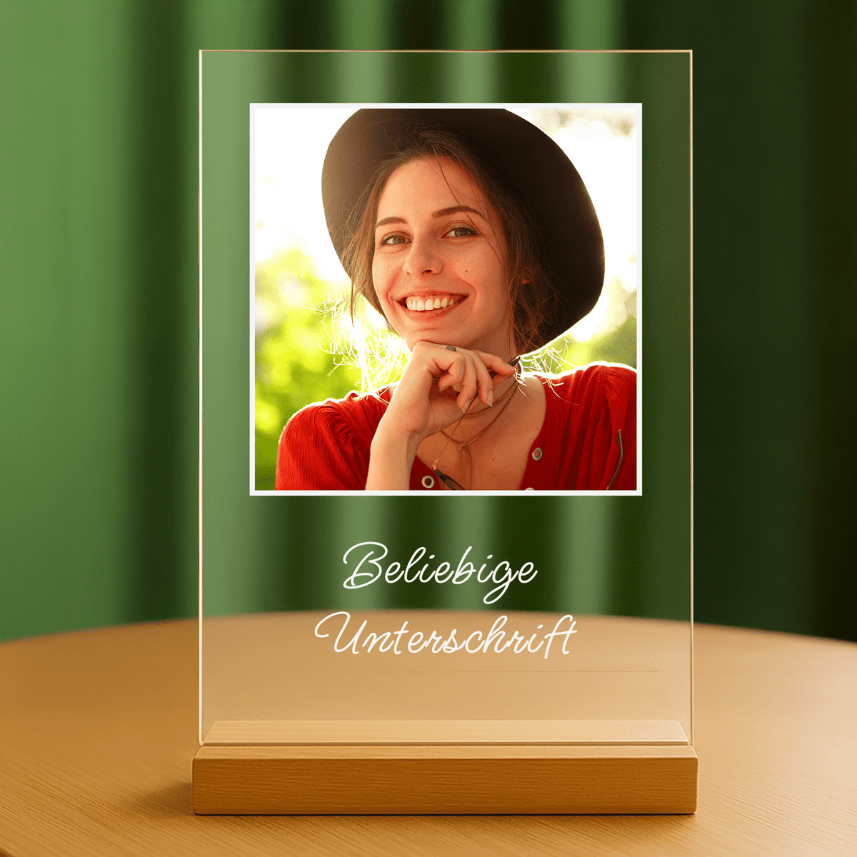 Ihr Foto mit einer beliebigen Beschriftung – personalisierter Druck auf Glas für sie - Emmygift.de