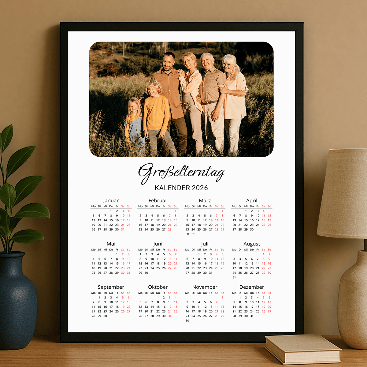 Kalender voller Erinnerungen – personalisiertes Poster für Großeltern - Emmygift.de