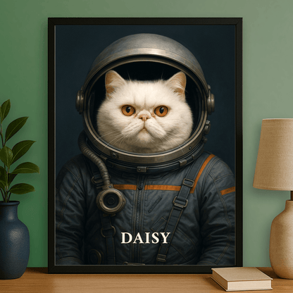 Katze als Eroberer des Weltraums – personalisiertes Poster für Katzenliebhaber - Emmygift.de