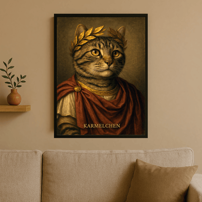 Katze als Kaiser – personalisiertes Poster für Katzenliebhaber - Emmygift.de