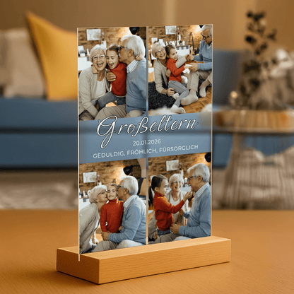 Liebe Großeltern Collage – personalisierter Druck auf Glas für den Großvater - Emmygift.de