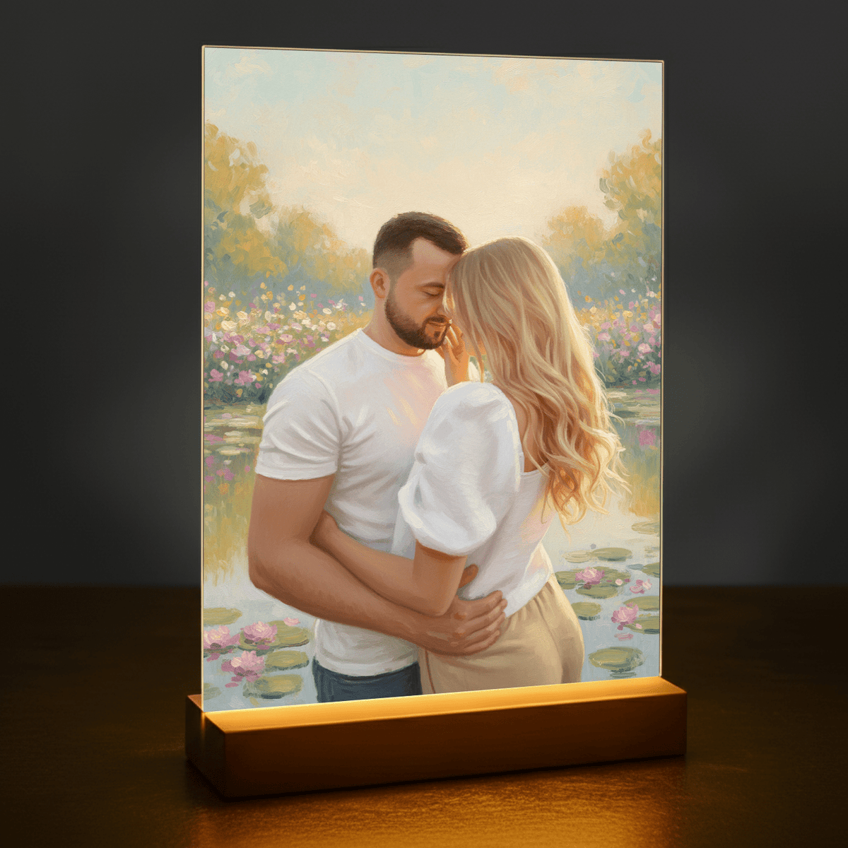Liebe im Impressionenstil - Acrylglas-Porträt für Paare - Emmygift.de
