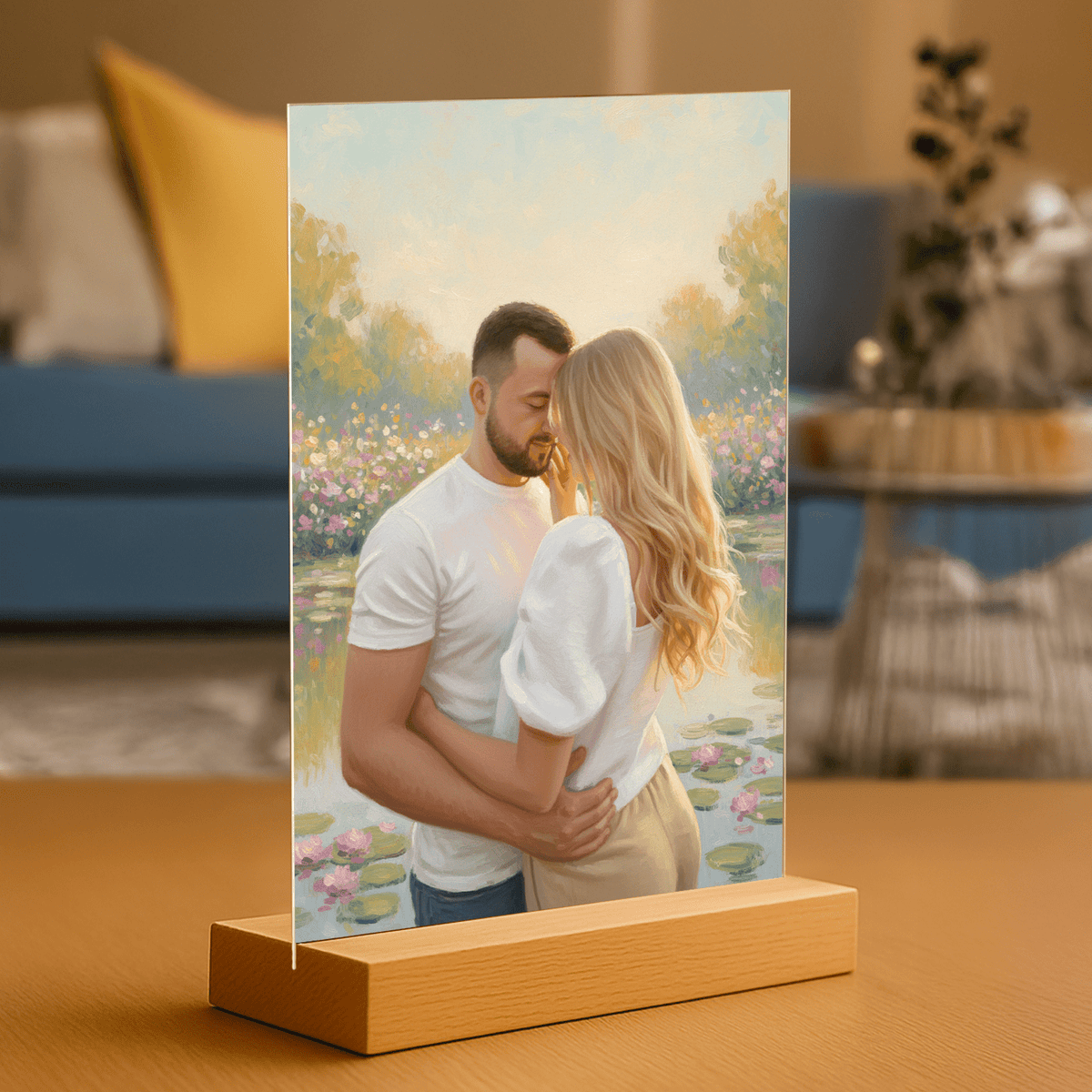 Liebe im Impressionenstil - Acrylglas-Porträt für Paare - Emmygift.de