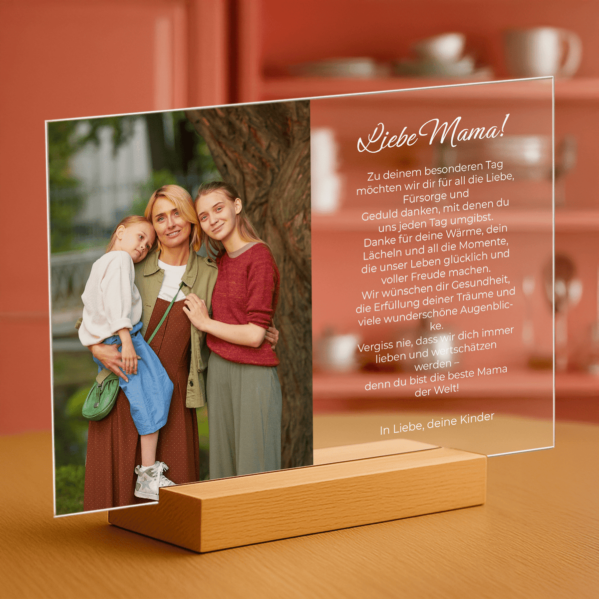 Liebe Mama! – personalisierter Druck auf Glas für Mama - Emmygift.de