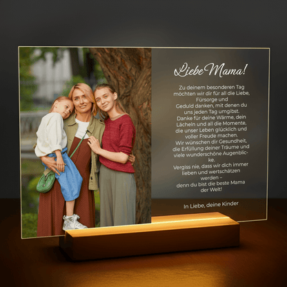 Liebe Mama! – personalisierter Druck auf Glas für Mama - Emmygift.de