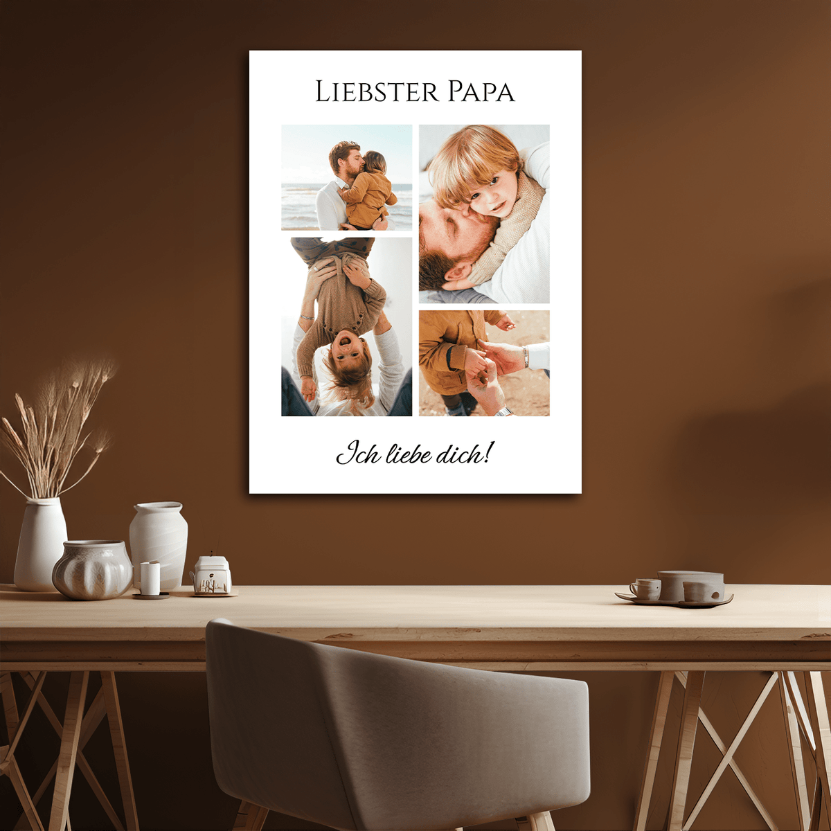 „Lieber Papa“-Collage – personalisierter Leinwanddruck - Emmygift.de