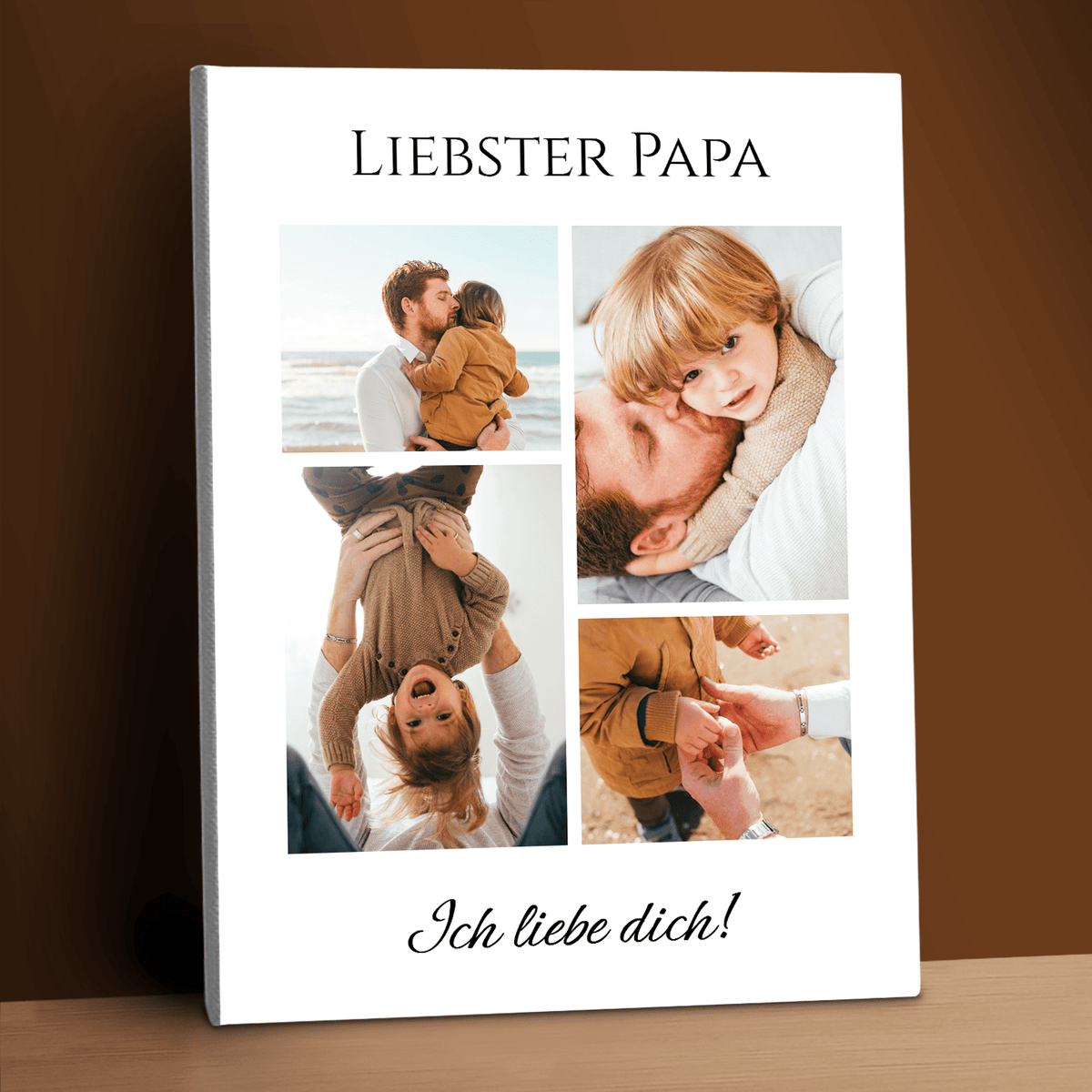„Lieber Papa“-Collage – personalisierter Leinwanddruck - Emmygift.de