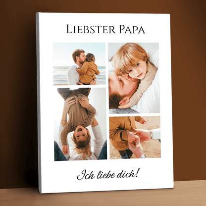 „Lieber Papa“-Collage – personalisierter Leinwanddruck - Emmygift.de
