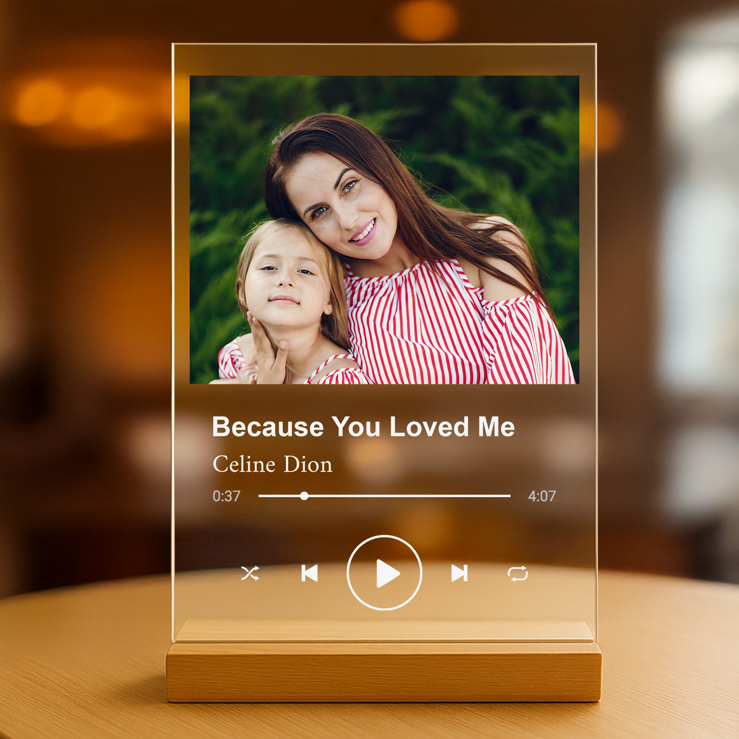Foto der Mama mit Song – personalisierter Acrylglasdruck