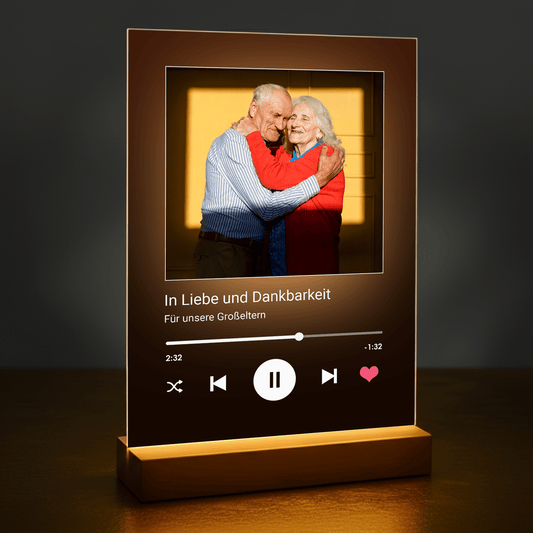 Mit Liebe und Dankbarkeit für Großeltern – personalisierter Druck auf Glas für Großeltern - Emmygift.de