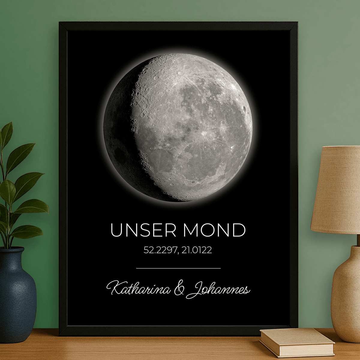 Mond – personalisiertes Poster für Paare - Emmygift.de