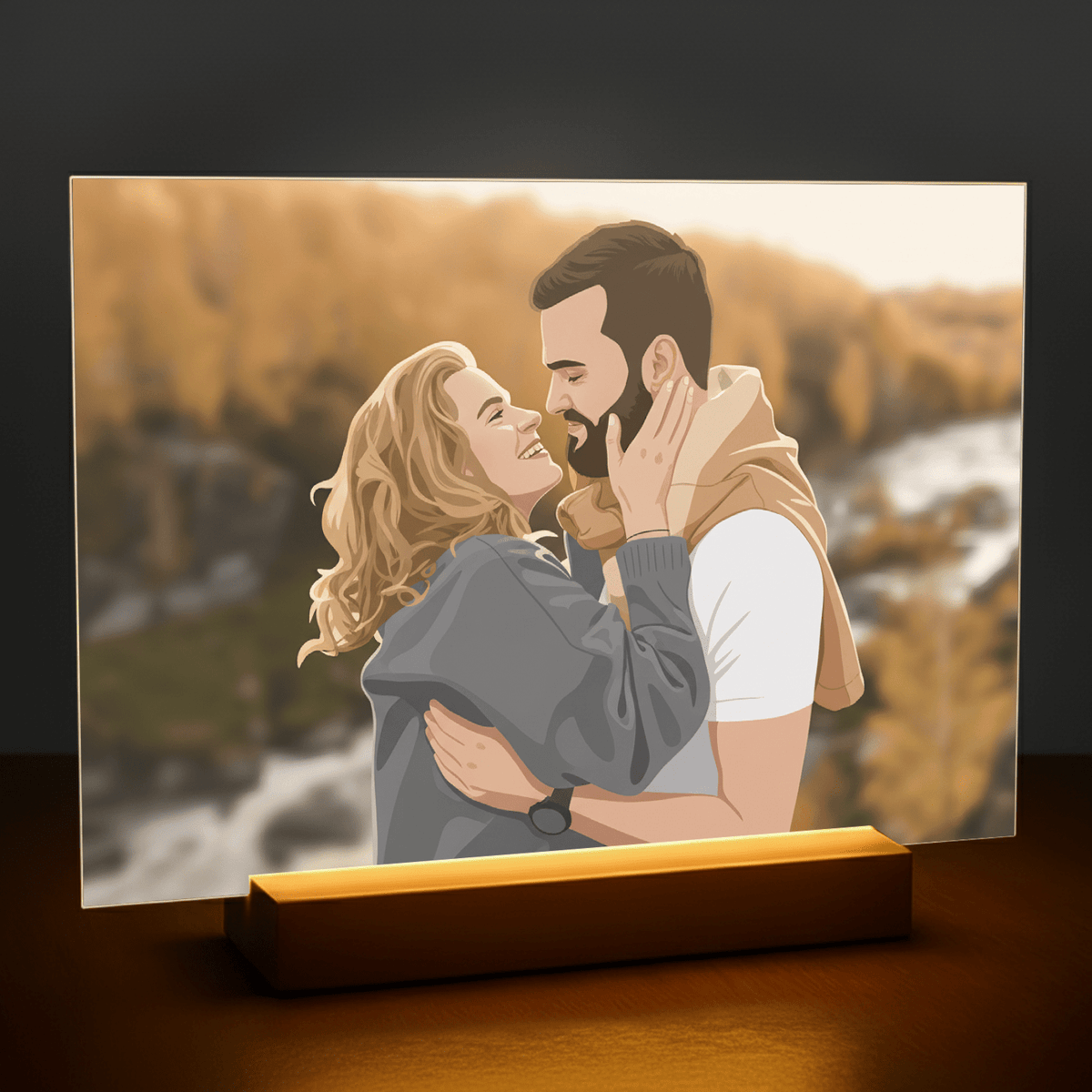 Paar im Illustrationsstil - Acrylglas-Porträt für ein Paar - Emmygift.de
