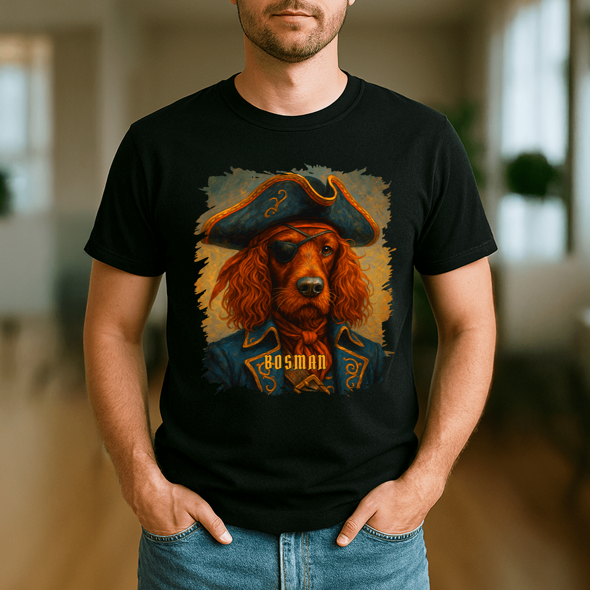Piratenhund – Herren-T-Shirt mit Aufdruck für Hundefreunde - Emmygift.de