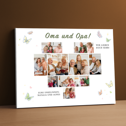 Wir lieben euch sehr! – Personalisierter Leinwanddruck für Großeltern