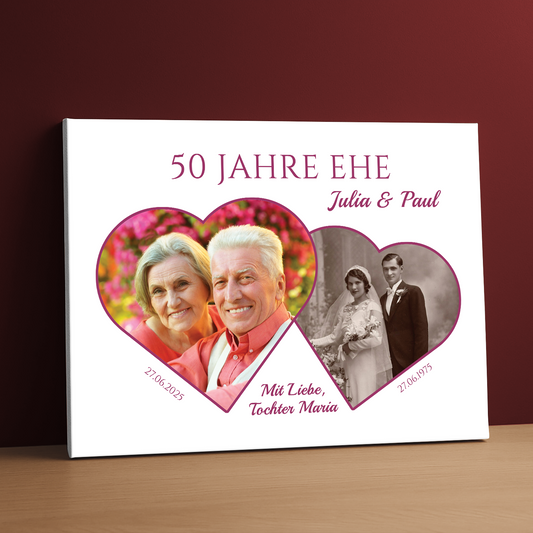Euer 50. Hochzeitstag – personalisierter Leinwanddruck