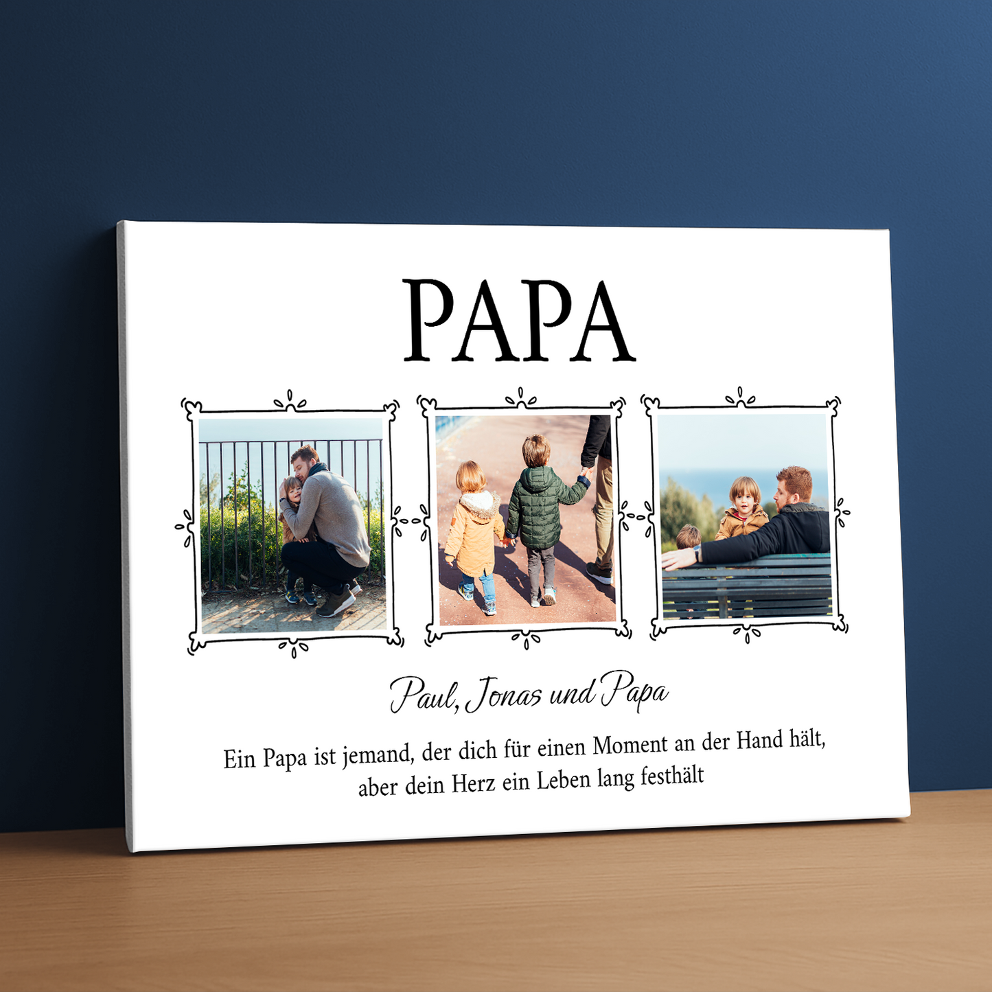 Papa ist jemand ganz Besonderes – personalisierter Leinwanddruck