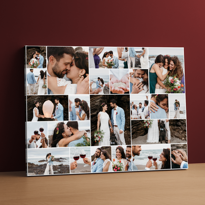 Hochzeitscollage – personalisierter Leinwanddruck für das Brautpaar