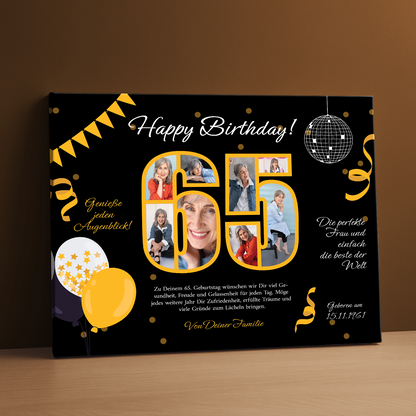 Goldene Harmonie – Fotocollage auf Leinwand