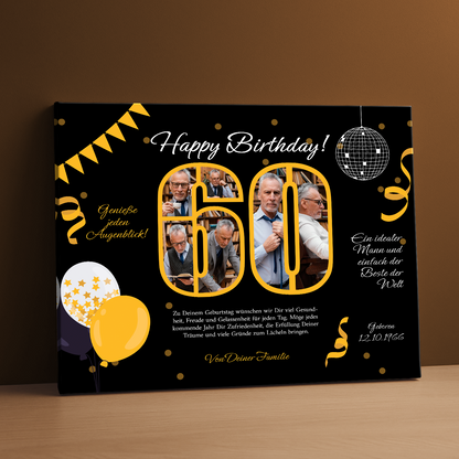 Besonderes Geschenk zum 60. Geburtstag – Leinwand-Collage