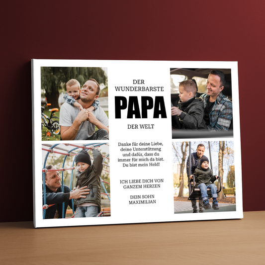 Der wunderbarste Papa – personalisierter Leinwanddruck