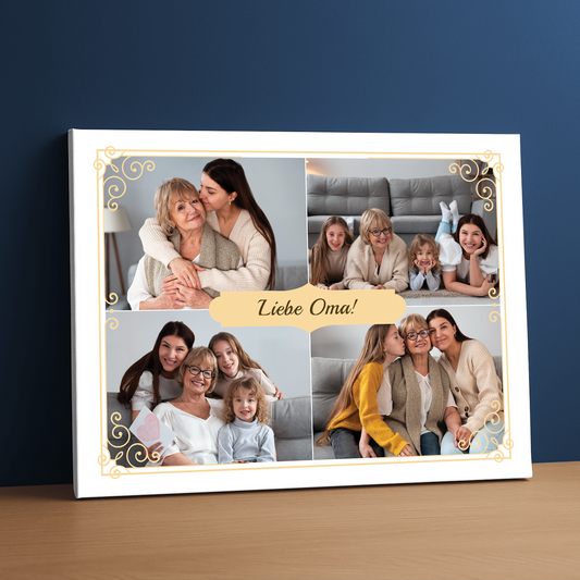 Geliebte Oma! – Collage auf Leinwand für die Oma
