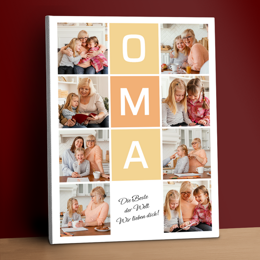 Die tollste Oma der Welt – eine Collage auf Leinwand für die Oma