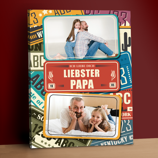 Der liebste Papa – personalisierter Leinwanddruck