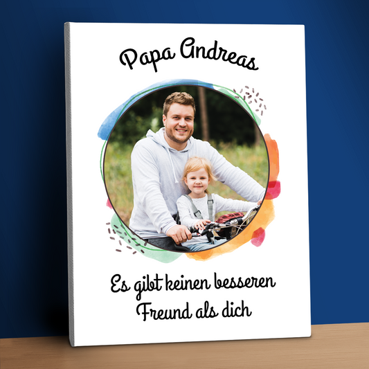 Papa ist der beste Freund – personalisierter Leinwanddruck