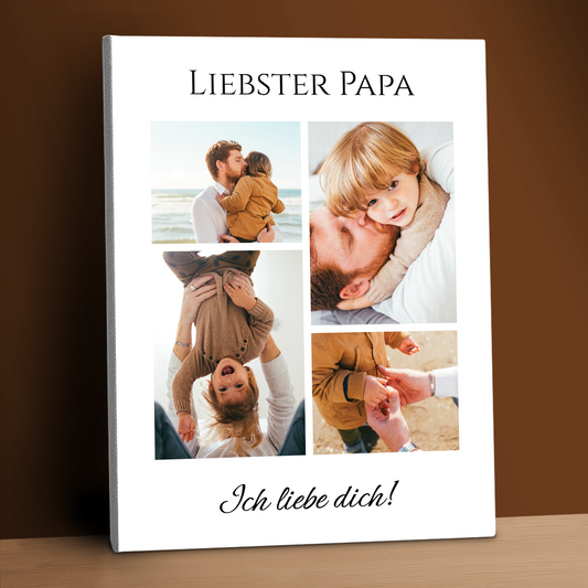„Lieber Papa“-Collage – personalisierter Leinwanddruck