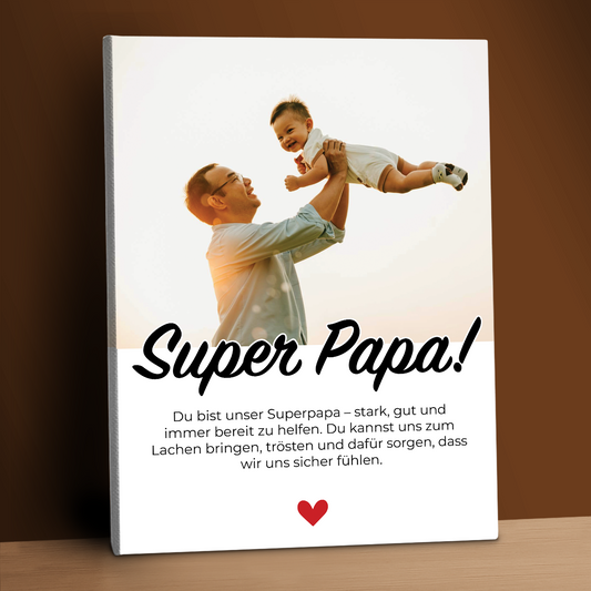Super Papa! – personalisierter Druck auf Leinwand