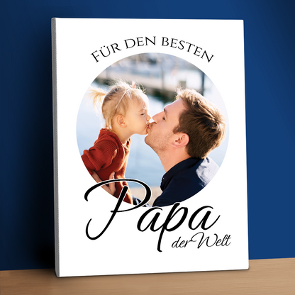 Für den besten Papa der Welt – personalisierter Leinwanddruck