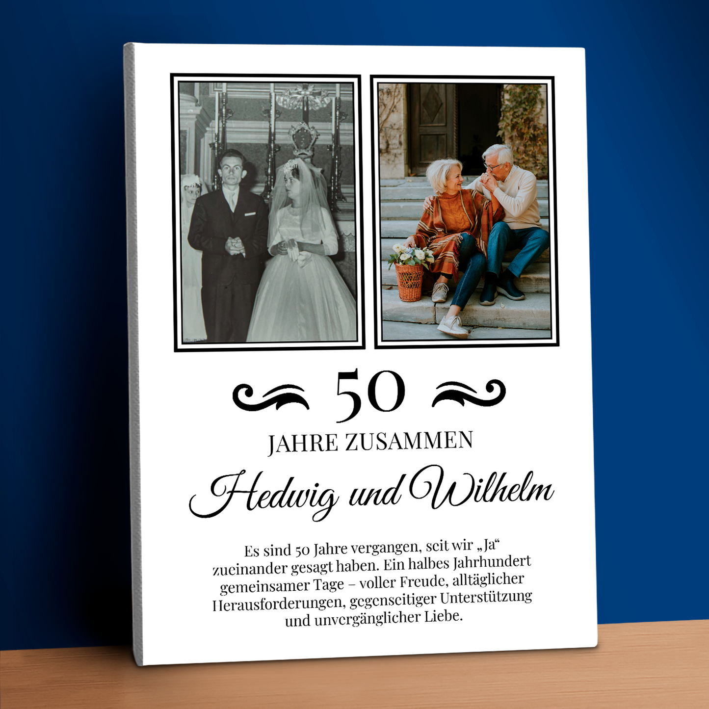 50 Jahre zusammen – personalisierter Leinwanddruck
