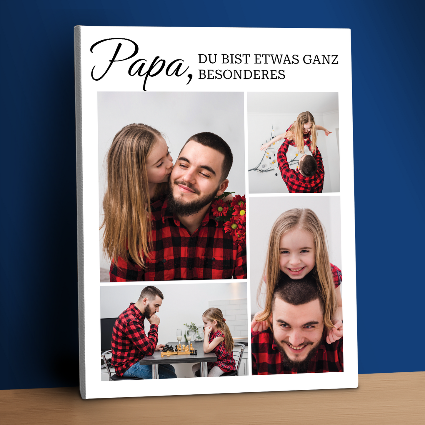 Papa, du bist einzigartig – personalisierter Leinwanddruck