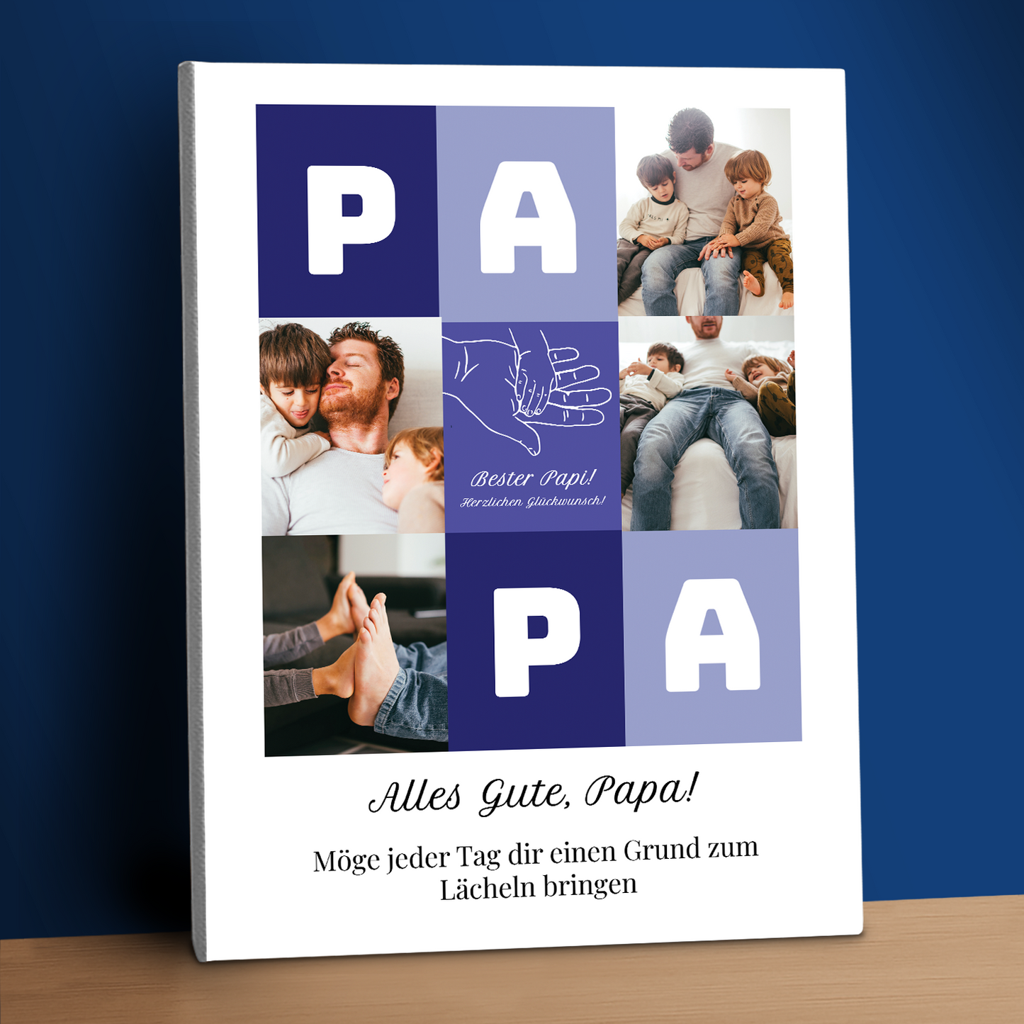 Alles Gute, Papa! – personalisierter Leinwanddruck