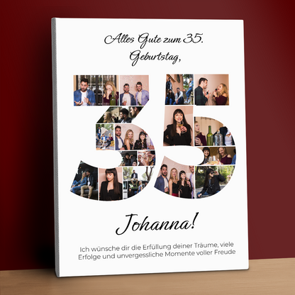 Alles Gute zum 35. Geburtstag – personalisierter Leinwanddruck für eine Freundin