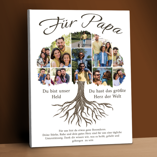 Fotocollage-Baum – personalisierter Leinwanddruck