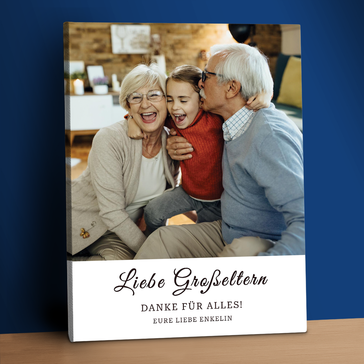 Vielen Dank für alles! – Personalisierter Leinwanddruck für die Großeltern