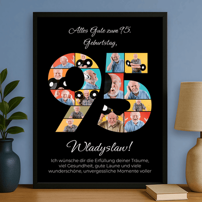 Schöne Erinnerung zum 95. Geburtstag – personalisiertes Poster für einen Mann - Emmygift.de
