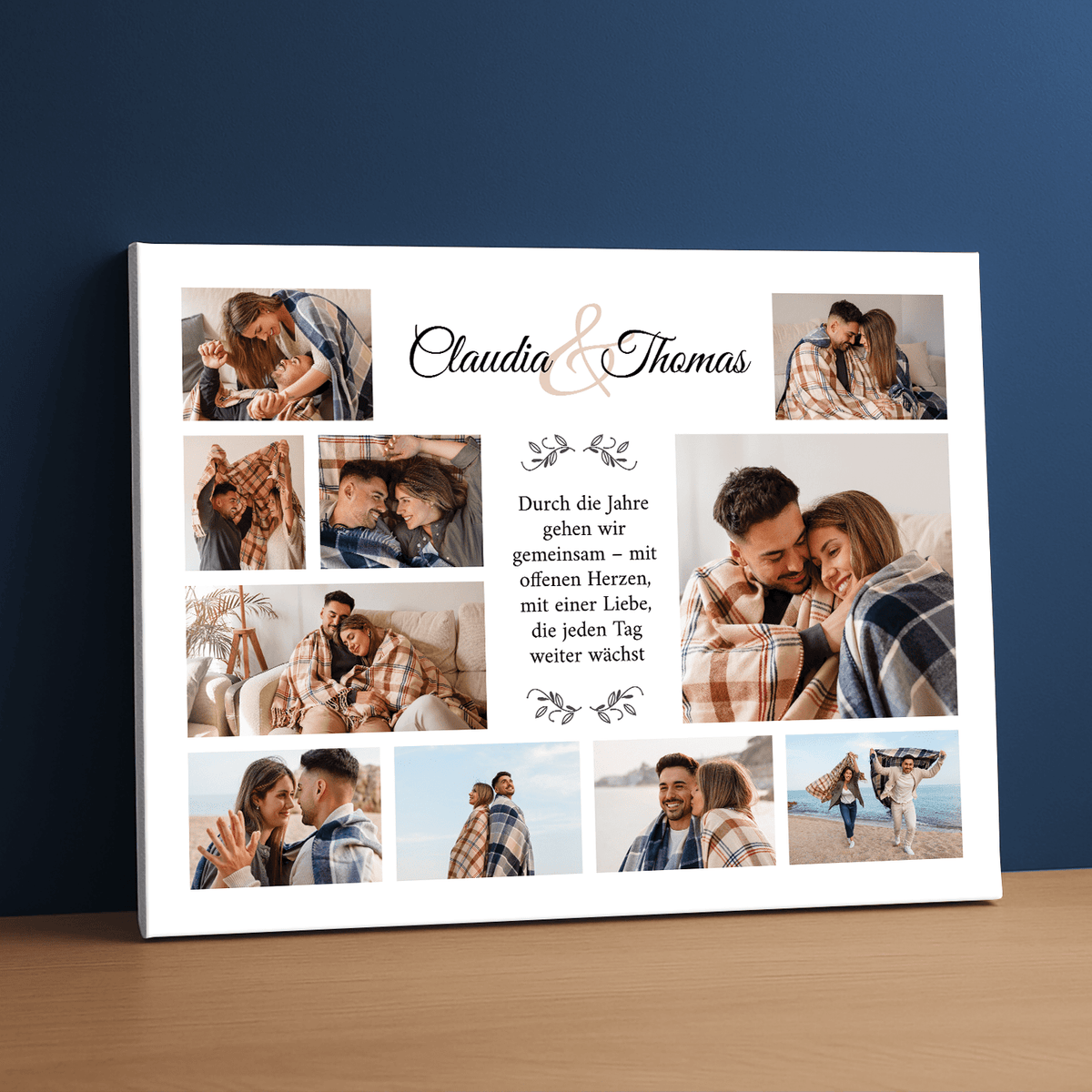 Seit Jahren gehen wir gemeinsam – personalisierter Leinwanddruck - Emmygift.de