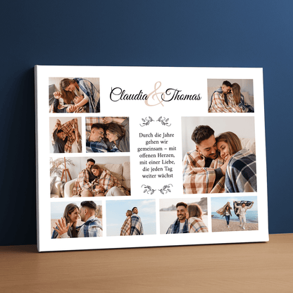 Seit Jahren gehen wir gemeinsam – personalisierter Leinwanddruck - Emmygift.de