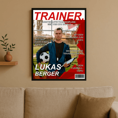 Sportmagazin-Cover – personalisiertes Poster für einen Mann - Emmygift.de