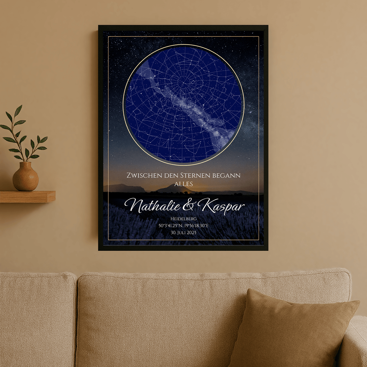 Sternenkarte zum Jahrestag – personalisiertes Poster für Paare - Emmygift.de