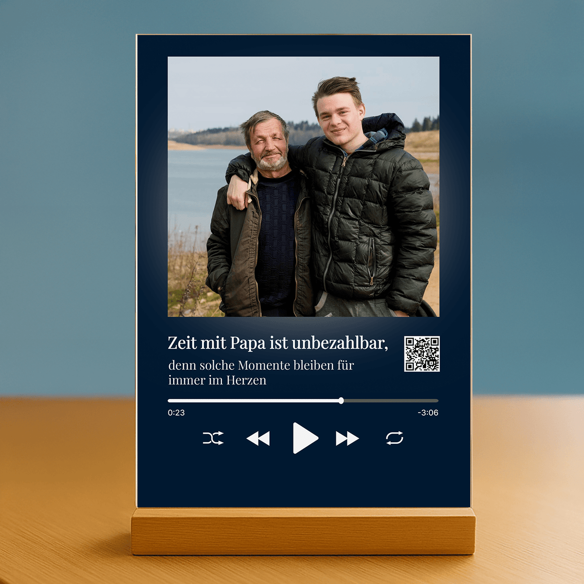 Unbezahlbare Zeit mit Papa – personalisierter Glasdruck - Emmygift.de