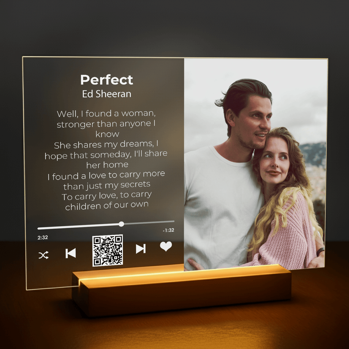Unser Lied – Foto + Text – personalisierter Druck auf Glas - Emmygift.de