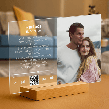 Unser Lied – Foto + Text – personalisierter Druck auf Glas - Emmygift.de