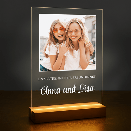 Unzertrennliche Freundinnen – personalisierter Glasdruck für eine Freundin - Emmygift.de
