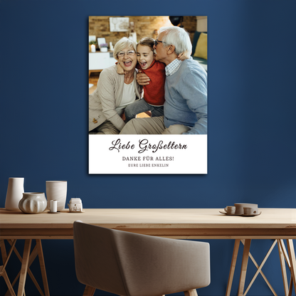 Vielen Dank für alles! – Personalisierter Leinwanddruck für die Großeltern