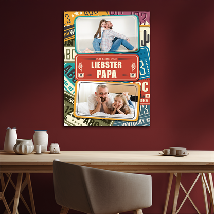Der liebste Papa – personalisierter Leinwanddruck