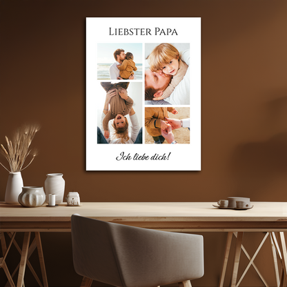 „Lieber Papa“-Collage – personalisierter Leinwanddruck